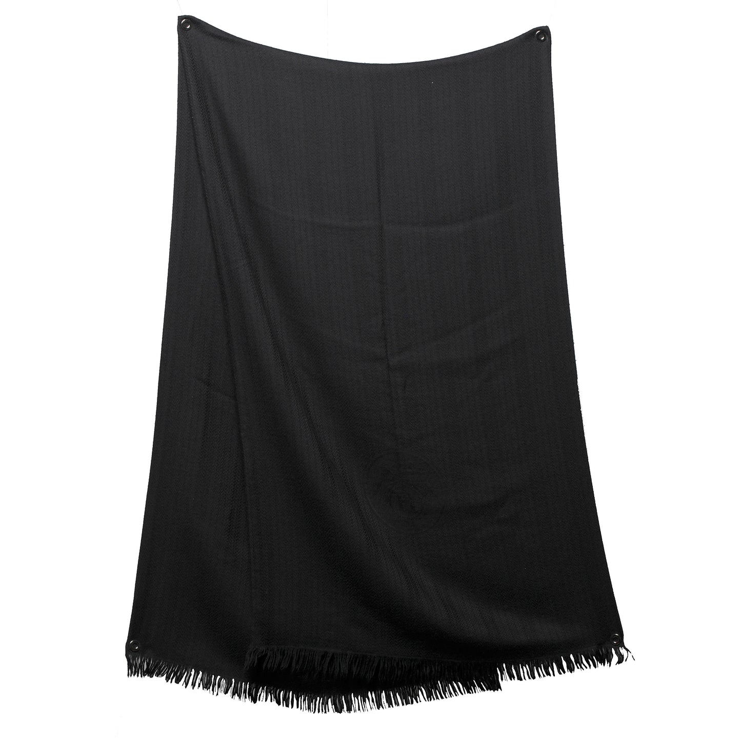 Cashmere Silk Caleche Logo Stole Scarf Black