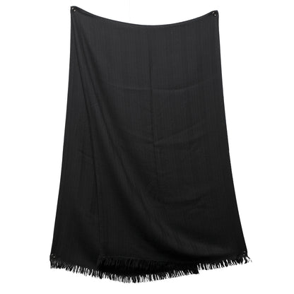 Hermes Cashmere Silk Caleche Logo Stole Scarf Black 2 of 3