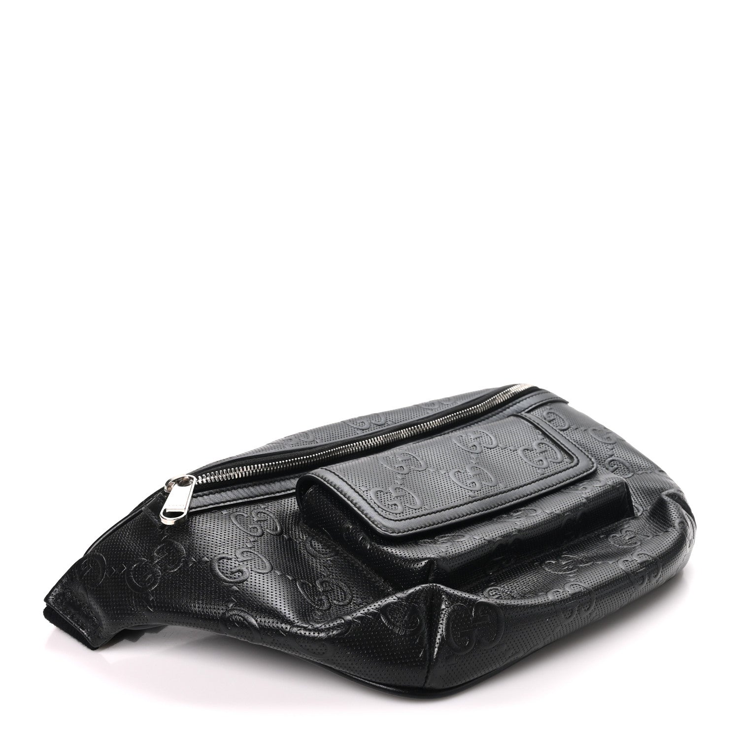 Gucci Calfskin GG Tennis Embossed Pocket Belt Bag Black 3 of 9