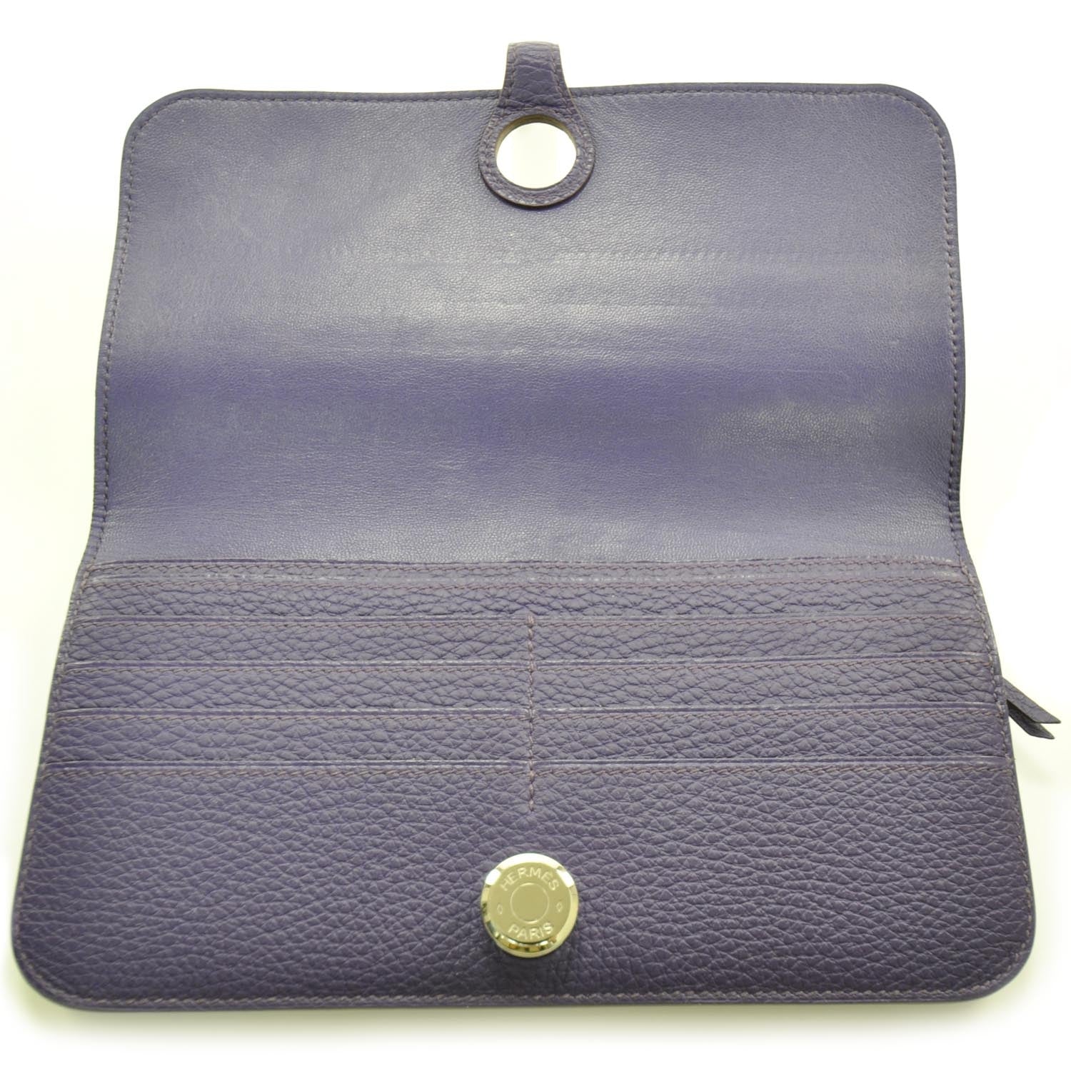 Hermes Togo Dogon Compact Wallet Iris Purple 5 of 8
