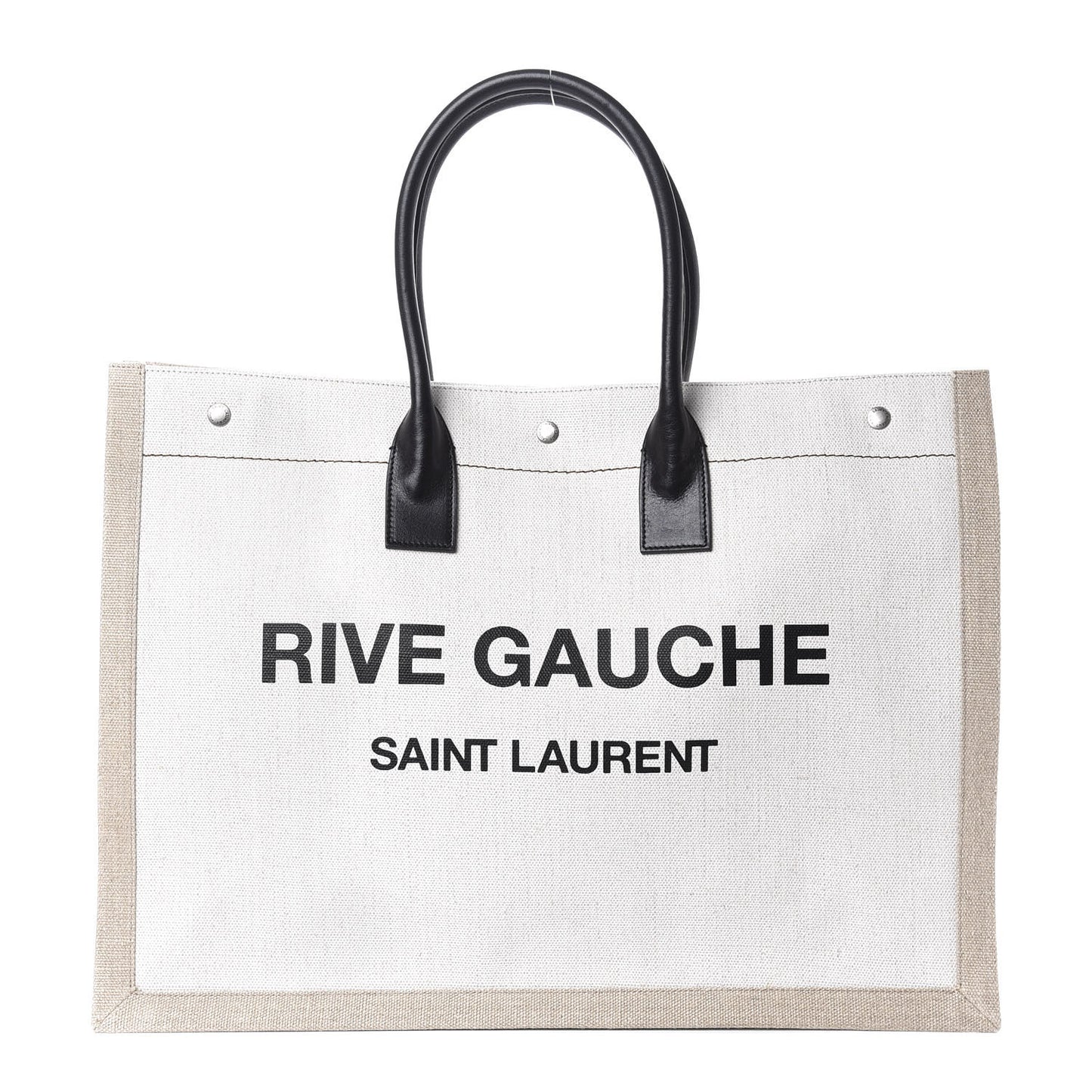 Linen Calfskin Rive Gauche Tote Optic White