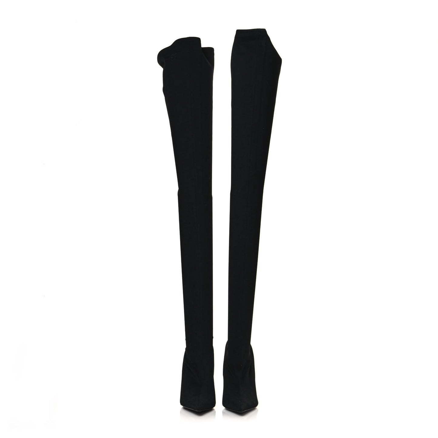 Spandex Pointed Toe Knife Thigh High Boots 41 Black