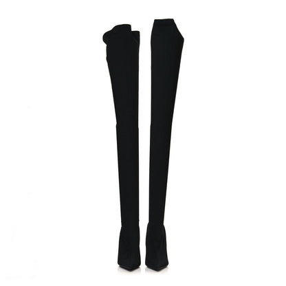 Balenciaga Spandex Pointed Toe Knife Thigh High Boots 41 Black 2 of 6