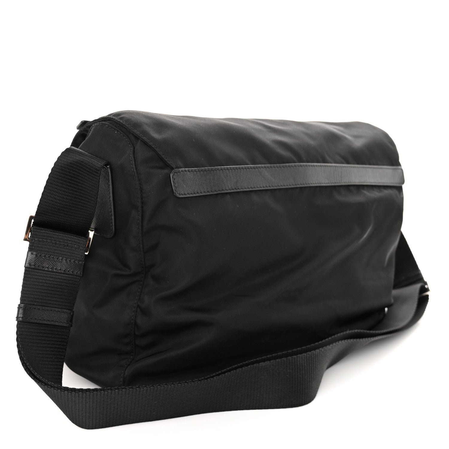 Prada Tessuto Nylon Saffiano Vela Messenger Bag Black 3 of 9
