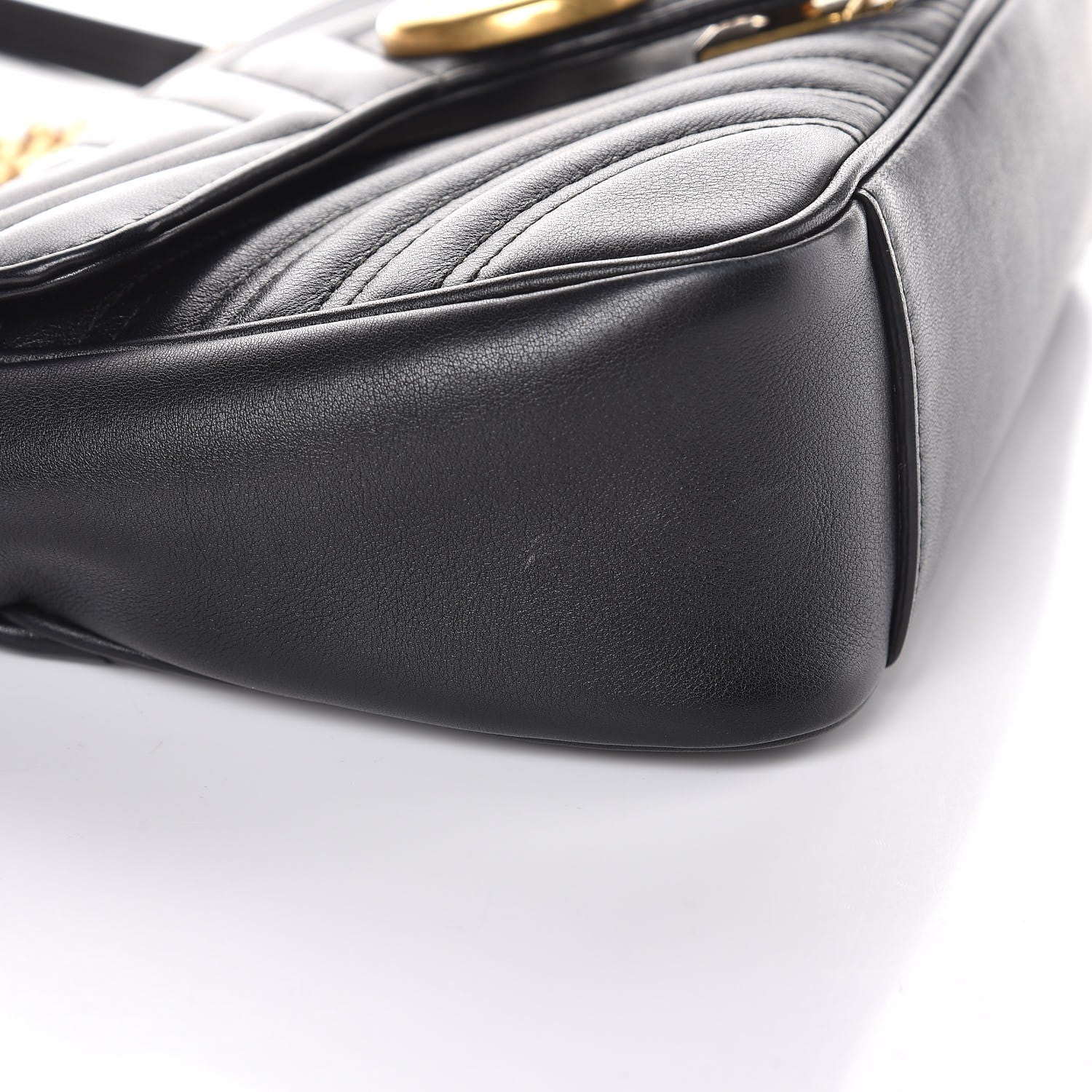 Gucci Calfskin Matelasse Small GG Marmont Shoulder Bag Black 14 of 14