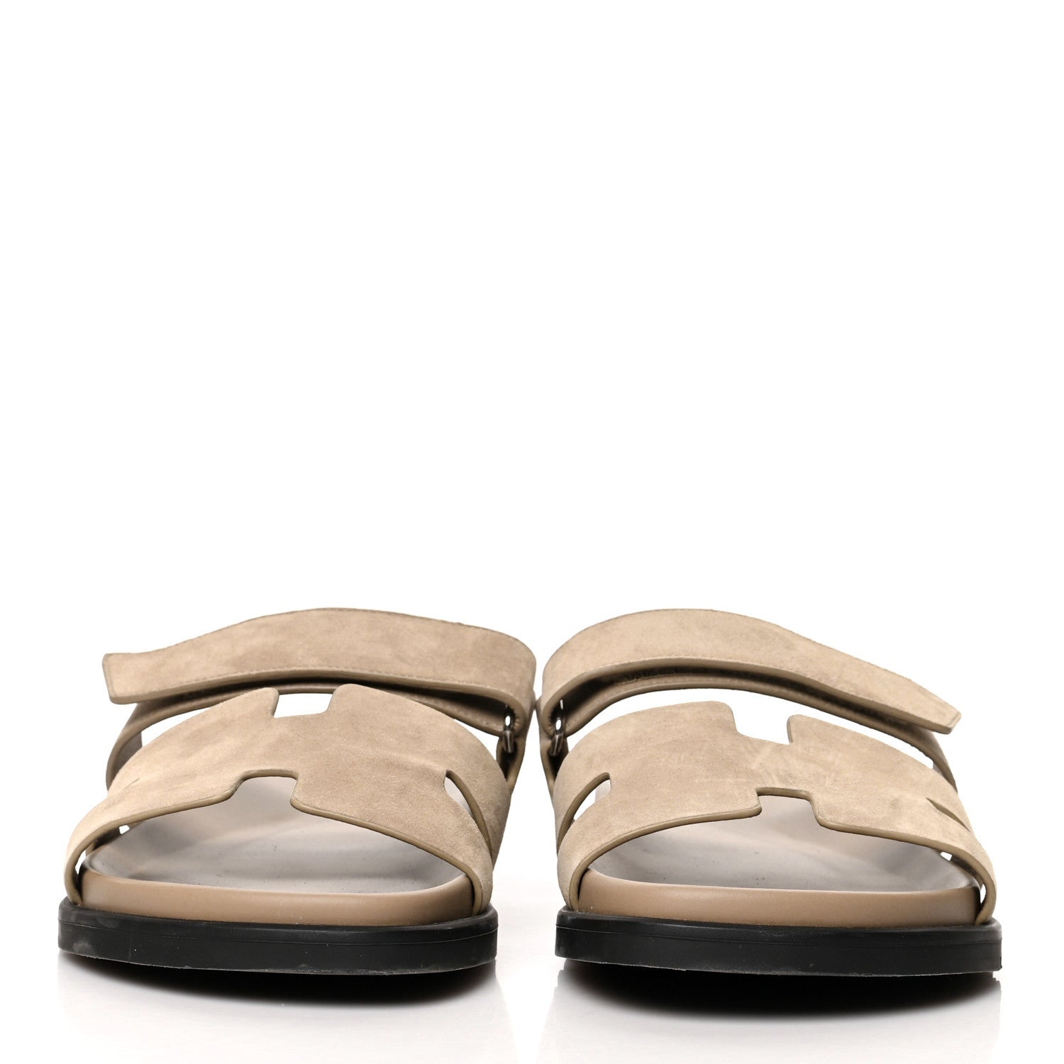 Hermes Suede Goatskin Mens Chypre Sandals 42 Beige Argile 2 of 8