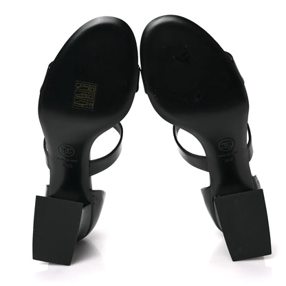 Chanel Patent Goatskin Sandals 38.5 Black 4 of 7