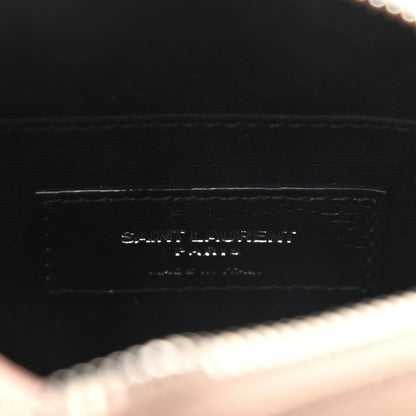 Saint Laurent Grain De Poudre Matelasse Chevron Quilted Round Vinyle Camera Bag Gold Sand 5 of 7