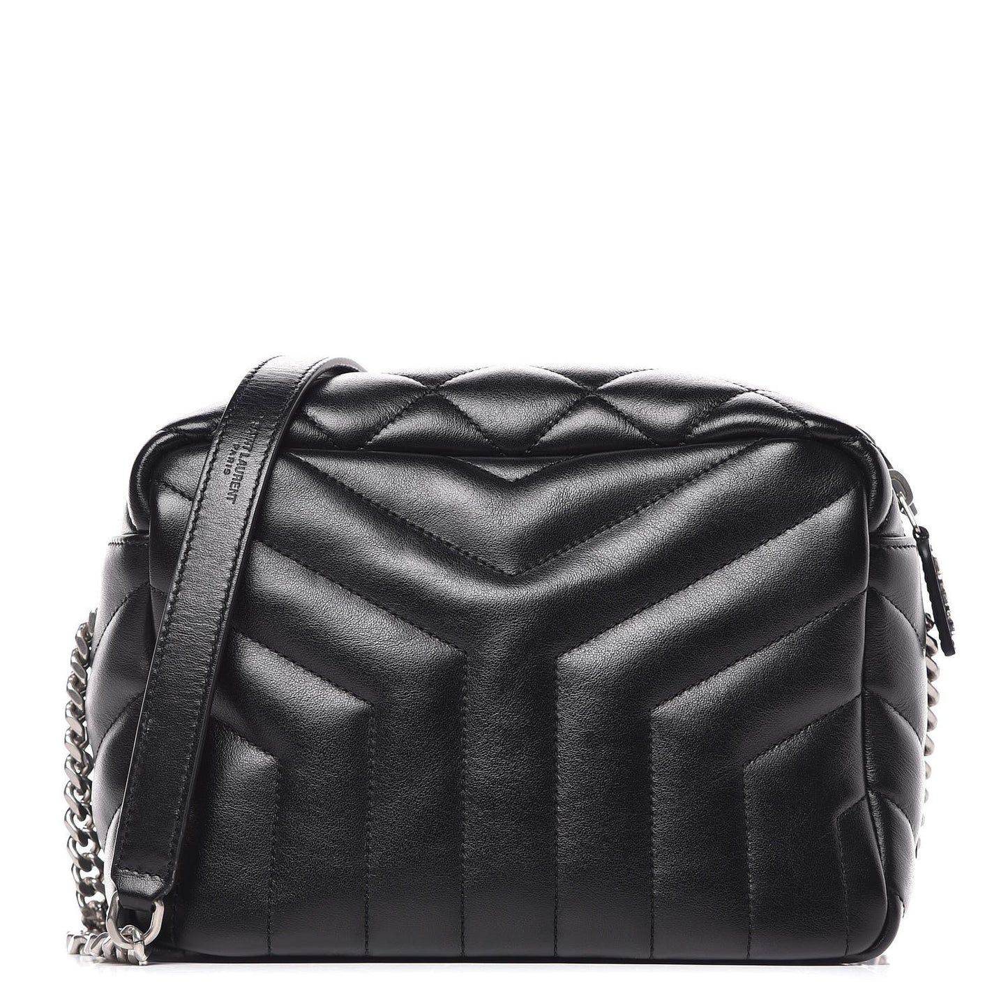 Calfskin Y Quilted Monogram Small Loulou Bowling Bag Black