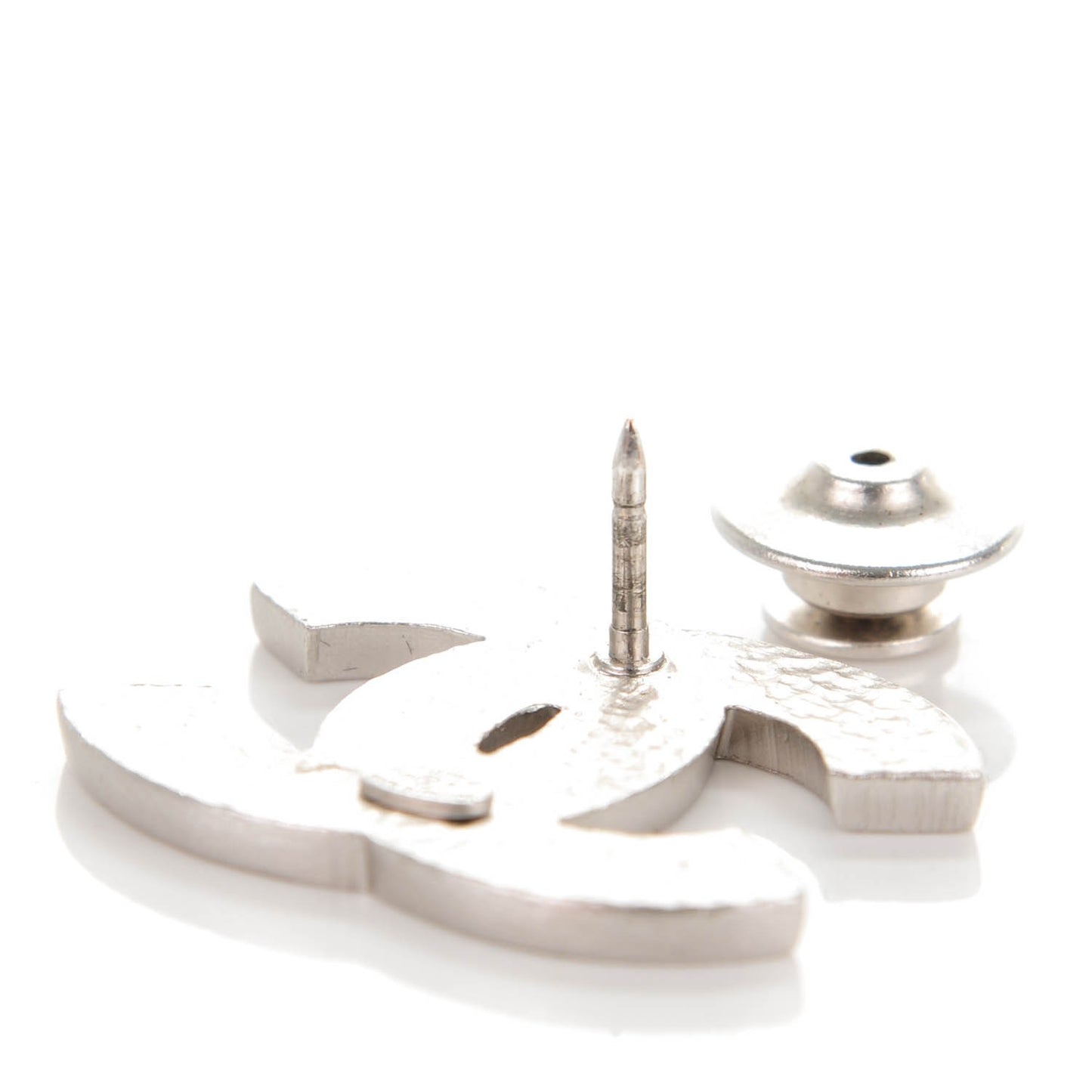 Enamel CC Brooch Silver Multicolor