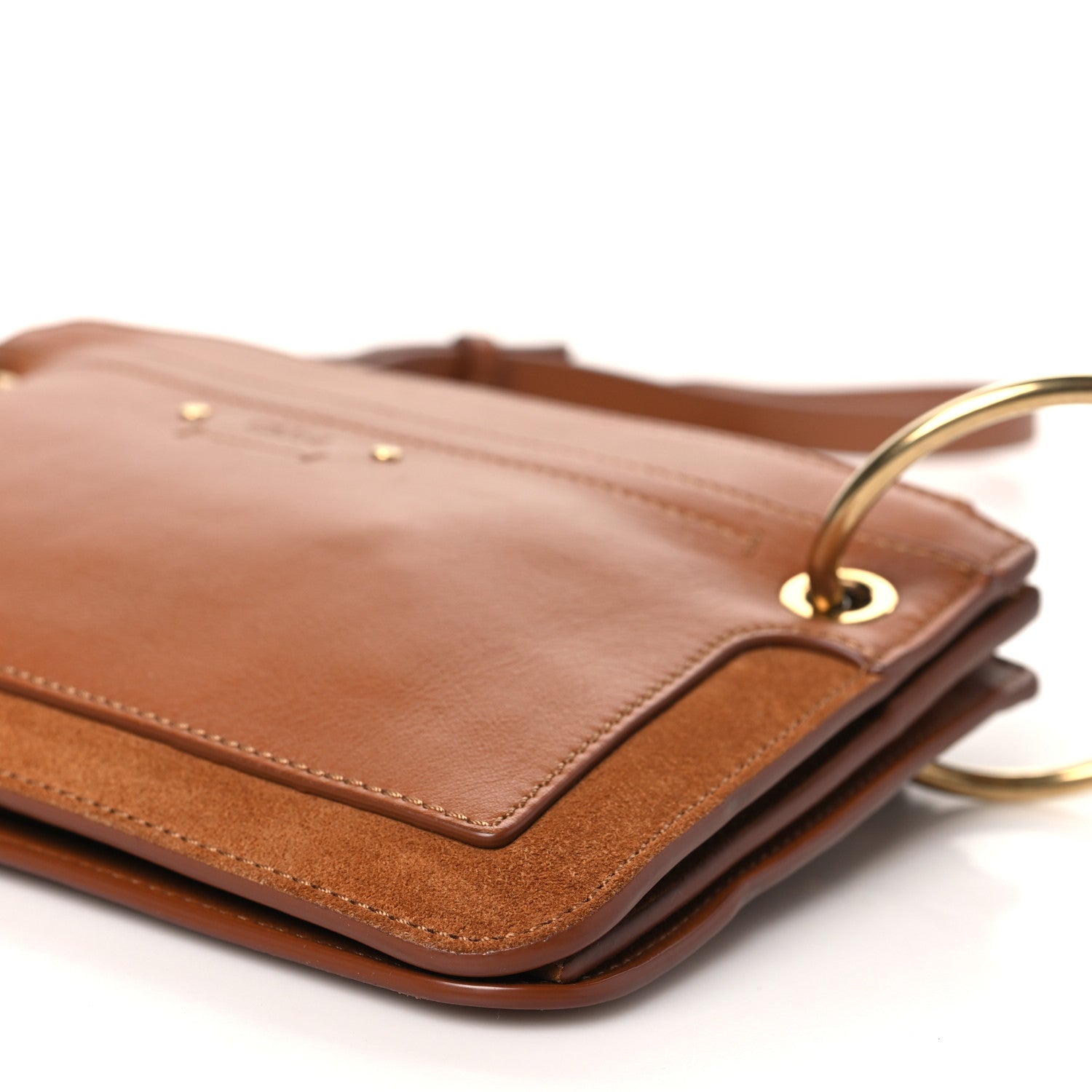 Chloe Calfskin Suede Mini Roy Bag Caramel 10 of 10