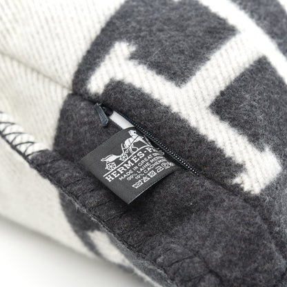 Hermes Wool Cashmere Avalon Pillow PM Ecru Gris Fonce 3 of 3