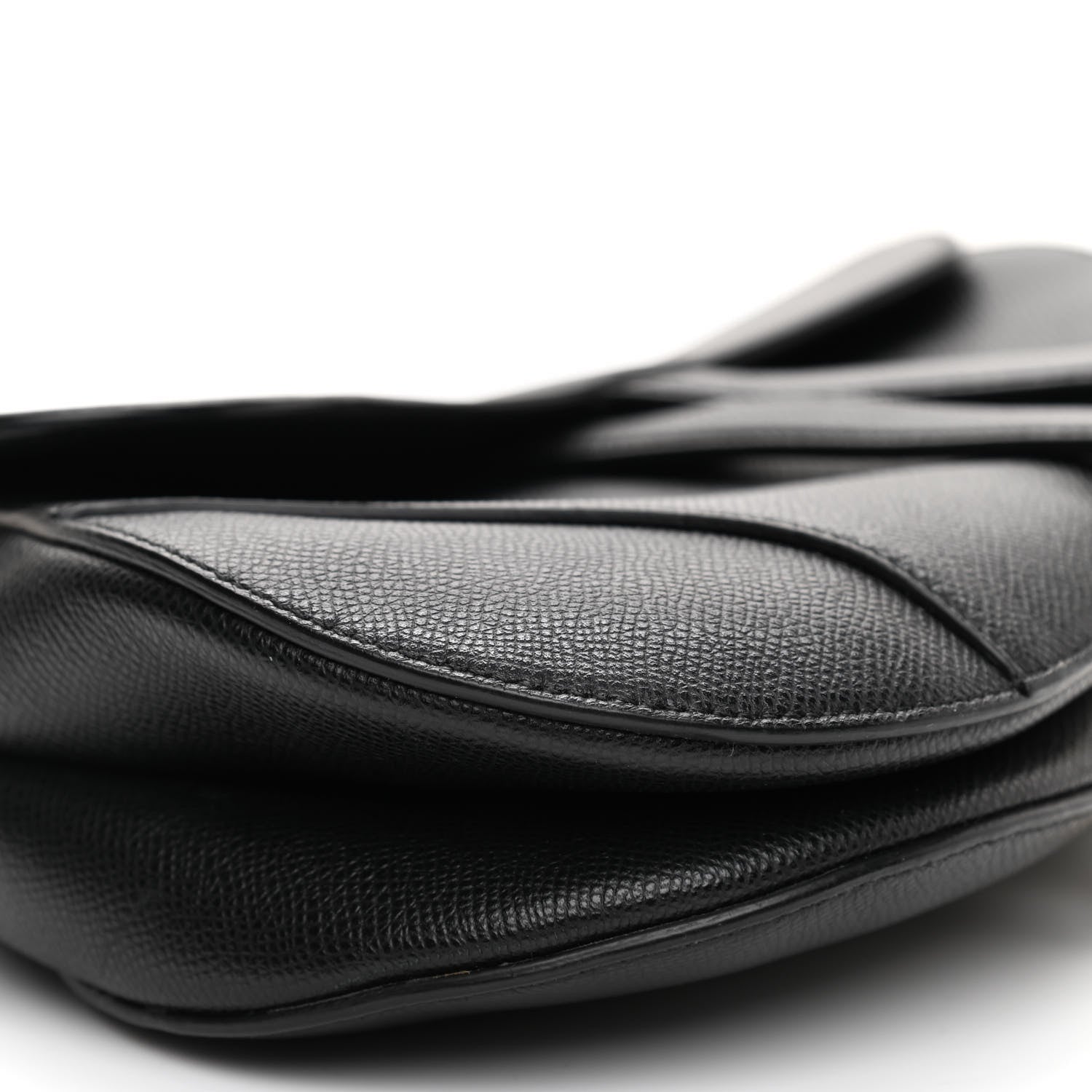 Christian Dior Grained Calfskin Saddle Bag Black 8 of 10