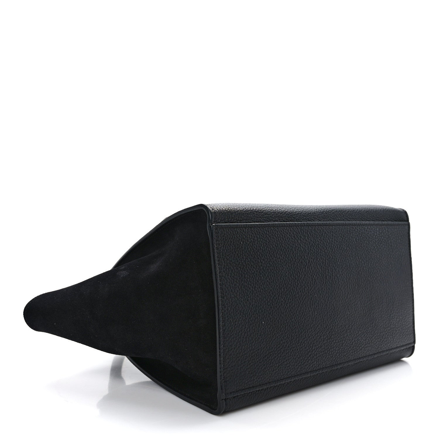 Celine Drummed Calfskin Suede Small Trapeze Black 4 of 15