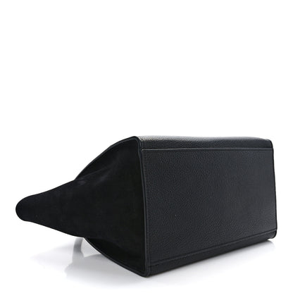 Celine Drummed Calfskin Suede Small Trapeze Black 4 of 15
