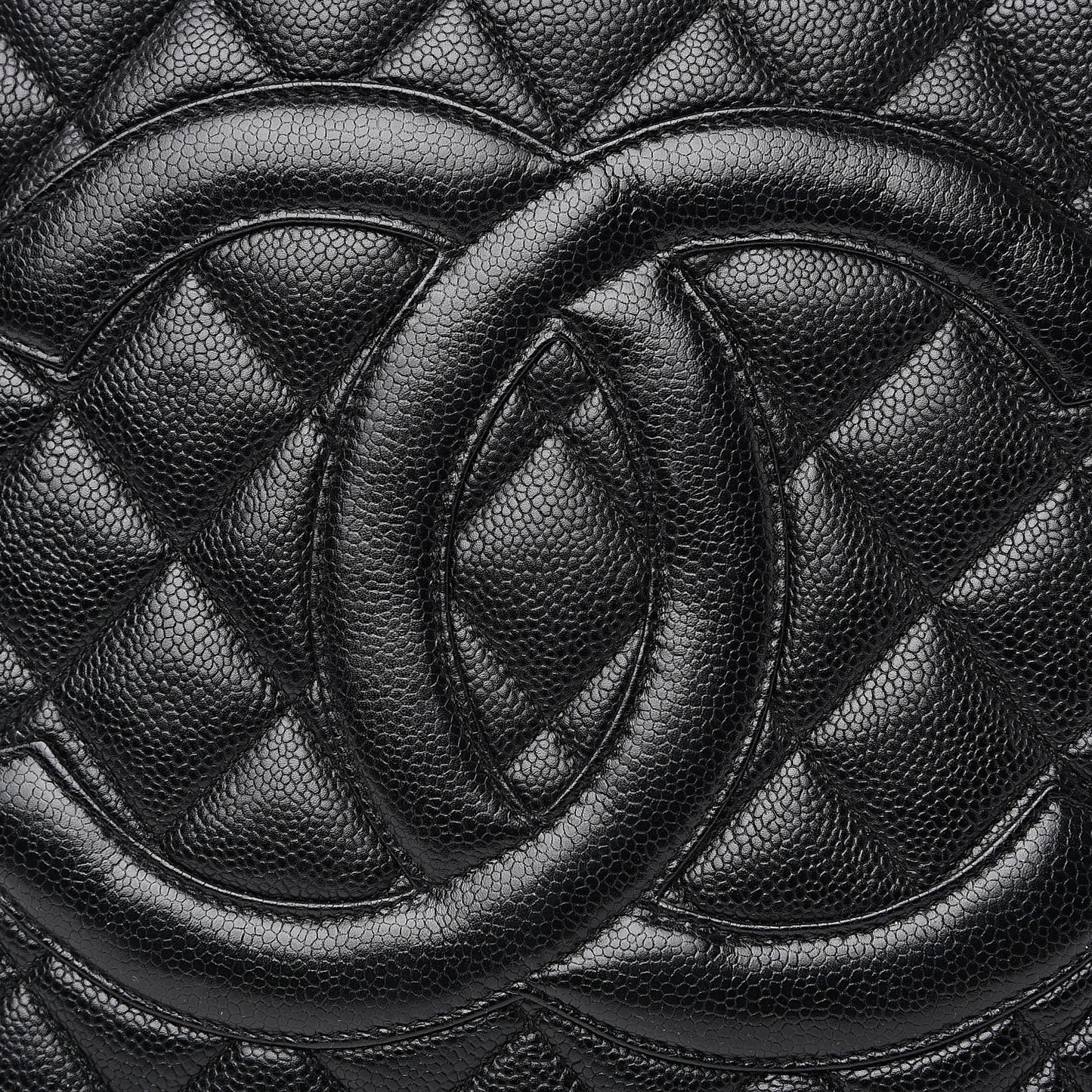 Caviar Quilted Medallion Tote Black