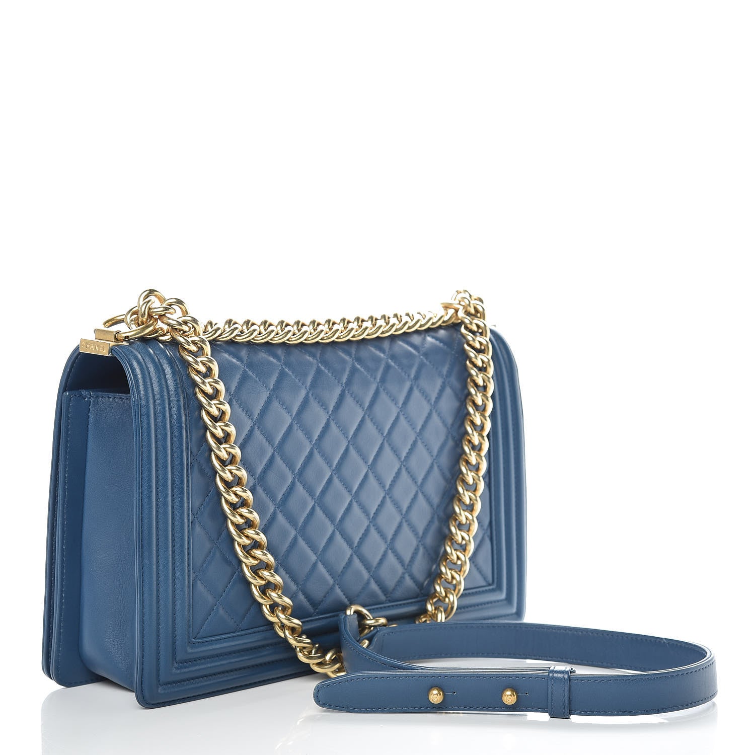 Chanel Lambskin Quilted New Medium Boy Flap Blue 3 of 14