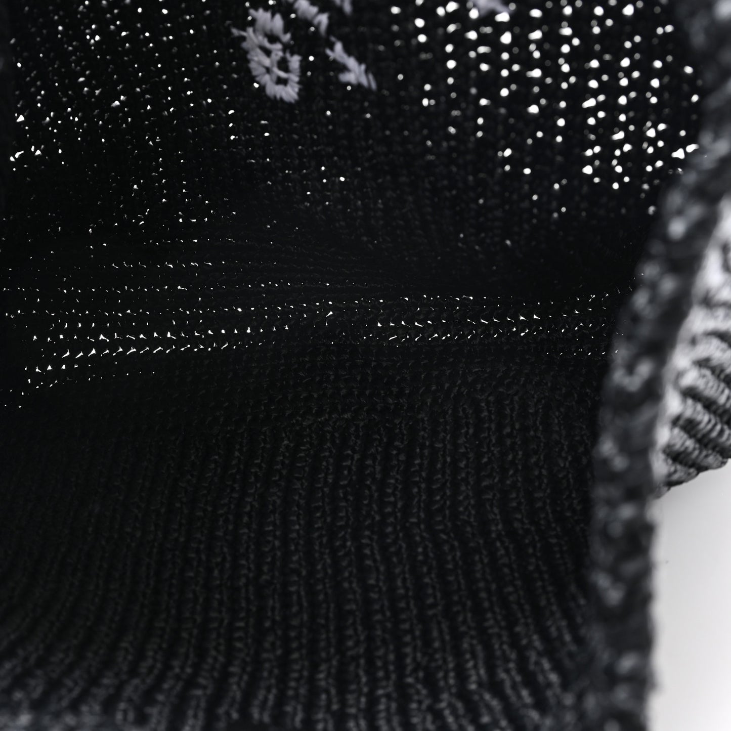 Yarn Raffia Effect Crochet Logo Tote Black