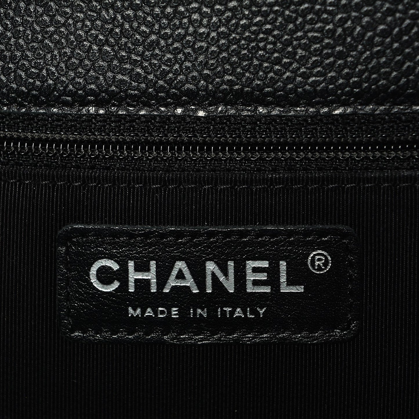 Caviar Quilted Flap Tote Black