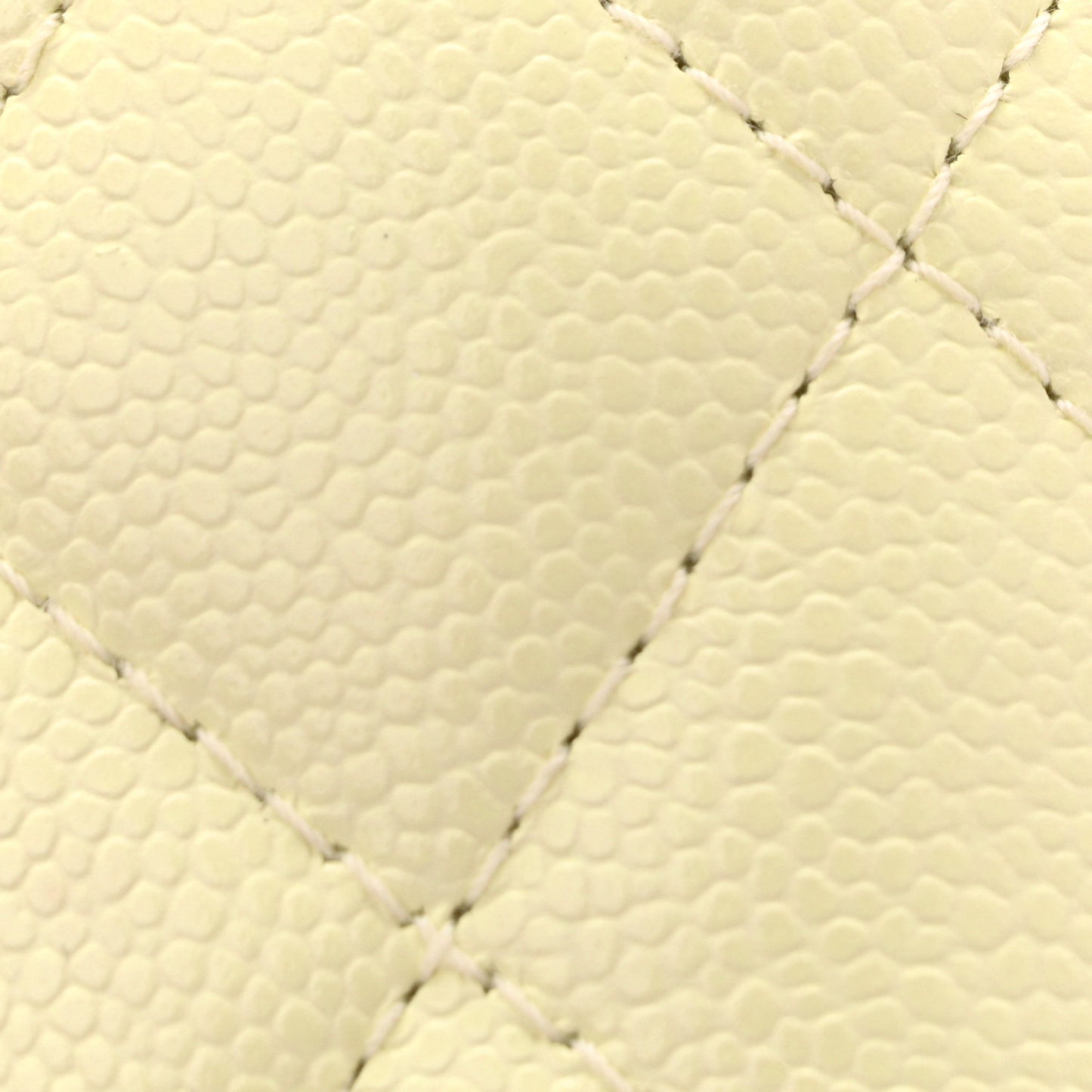 Caviar Quilted Mini Vanity Case With Chain Light Yellow