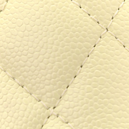 Chanel Caviar Quilted Mini Vanity Case With Chain Light Yellow 12 of 13