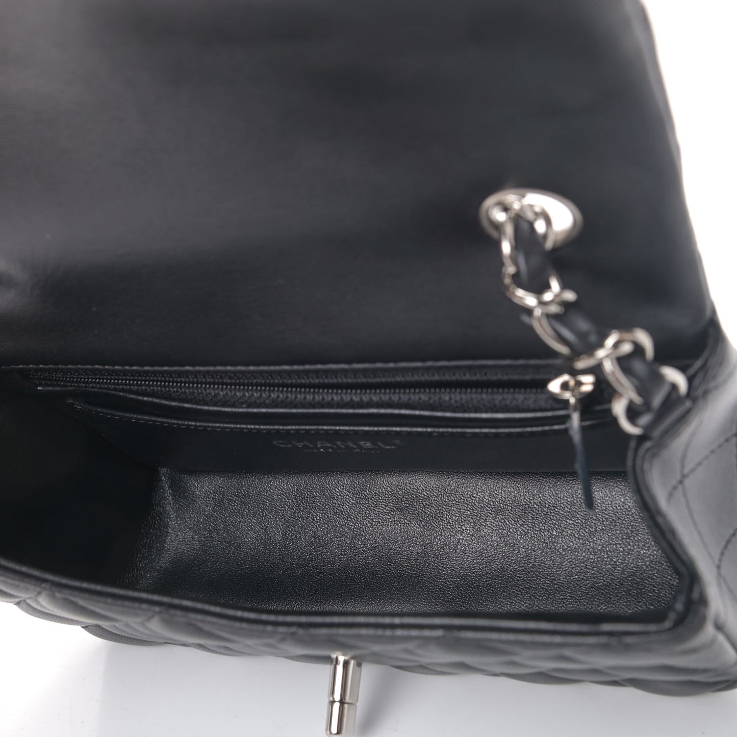 Lambskin Quilted Mini Rectangular Flap Black
