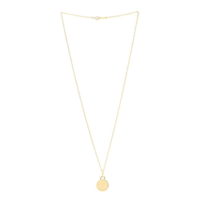 Tiffany 18K Yellow Gold Letter A Round Tag Pendant Necklace 3 of 7
