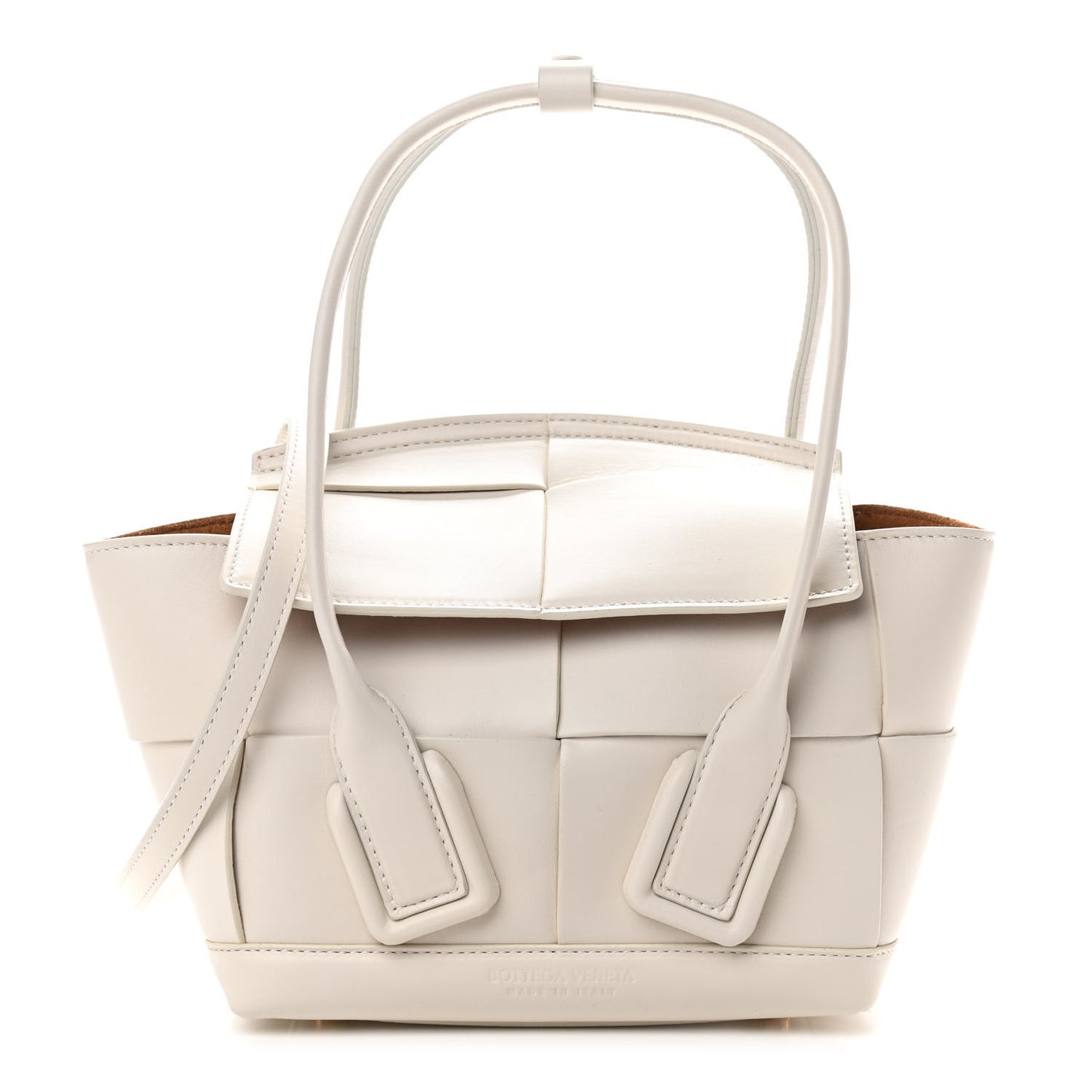 French Calfskin Maxi Intrecciato Mini Arco Bianco