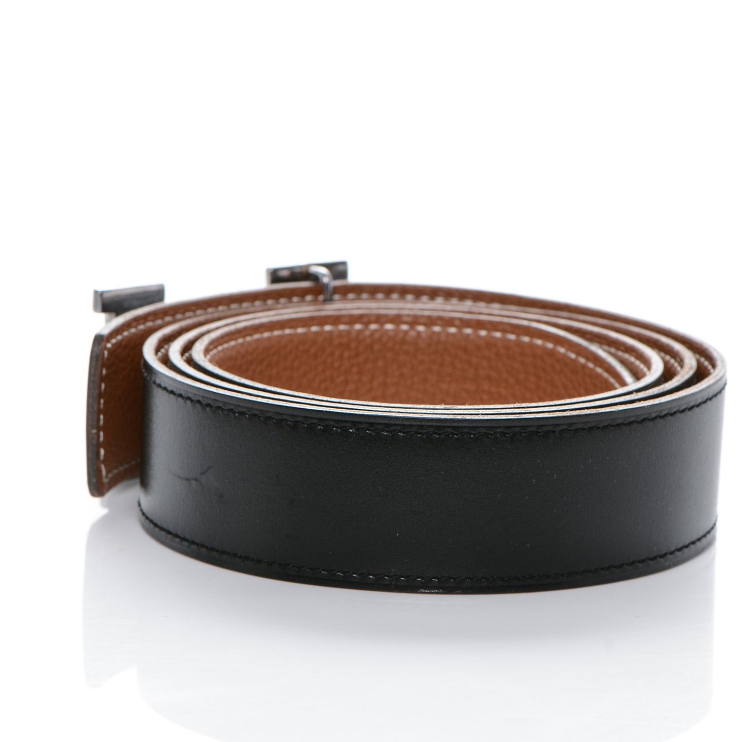 Box Togo Sterling Silver Touareg 32mm H Belt 90 Black Gold