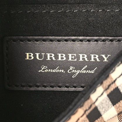 Burberry Haymarket Check Large Bridle Saddle Bag Dark Clove Brown 7 of 10