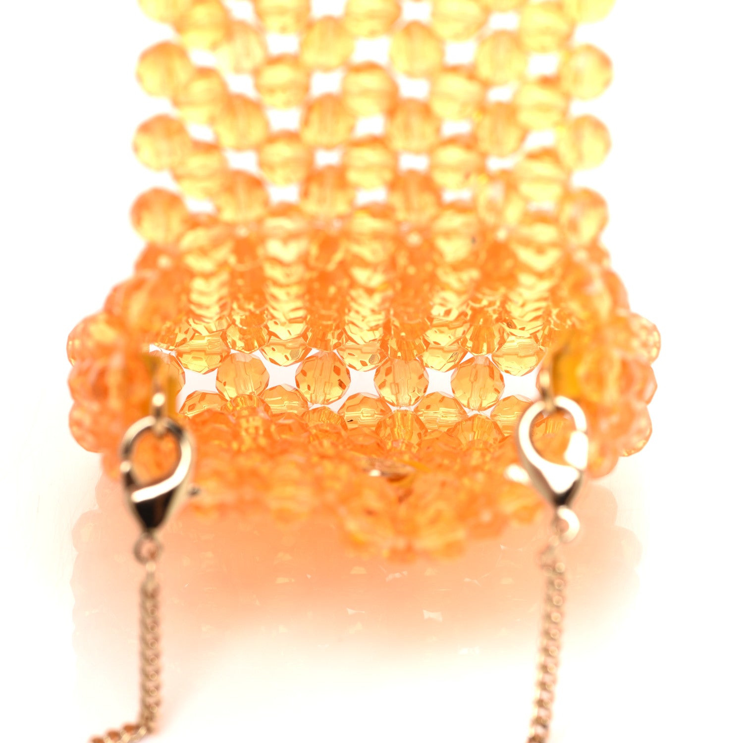 Fendi Glass Vitello King Beaded Mini Pico Baguette Charm Orange 5 of 7
