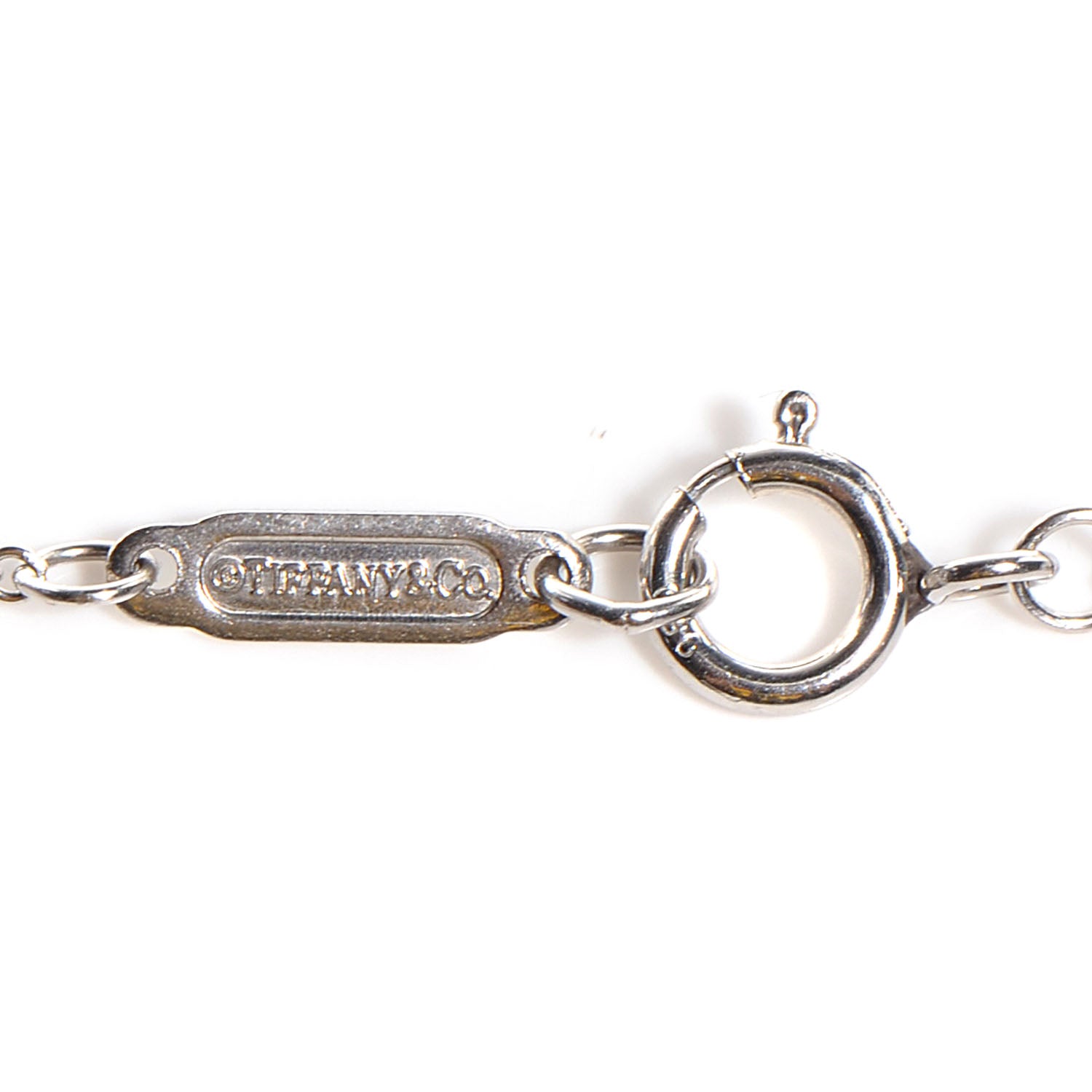 Tiffany Platinum Diamond Heart Key Pendant Necklace 4 of 6