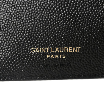 Saint Laurent SAINT LAURENT Grain De Poudre Matelasse Chevron Monogram Zipped Two-Part Wallet Black 7 of 9