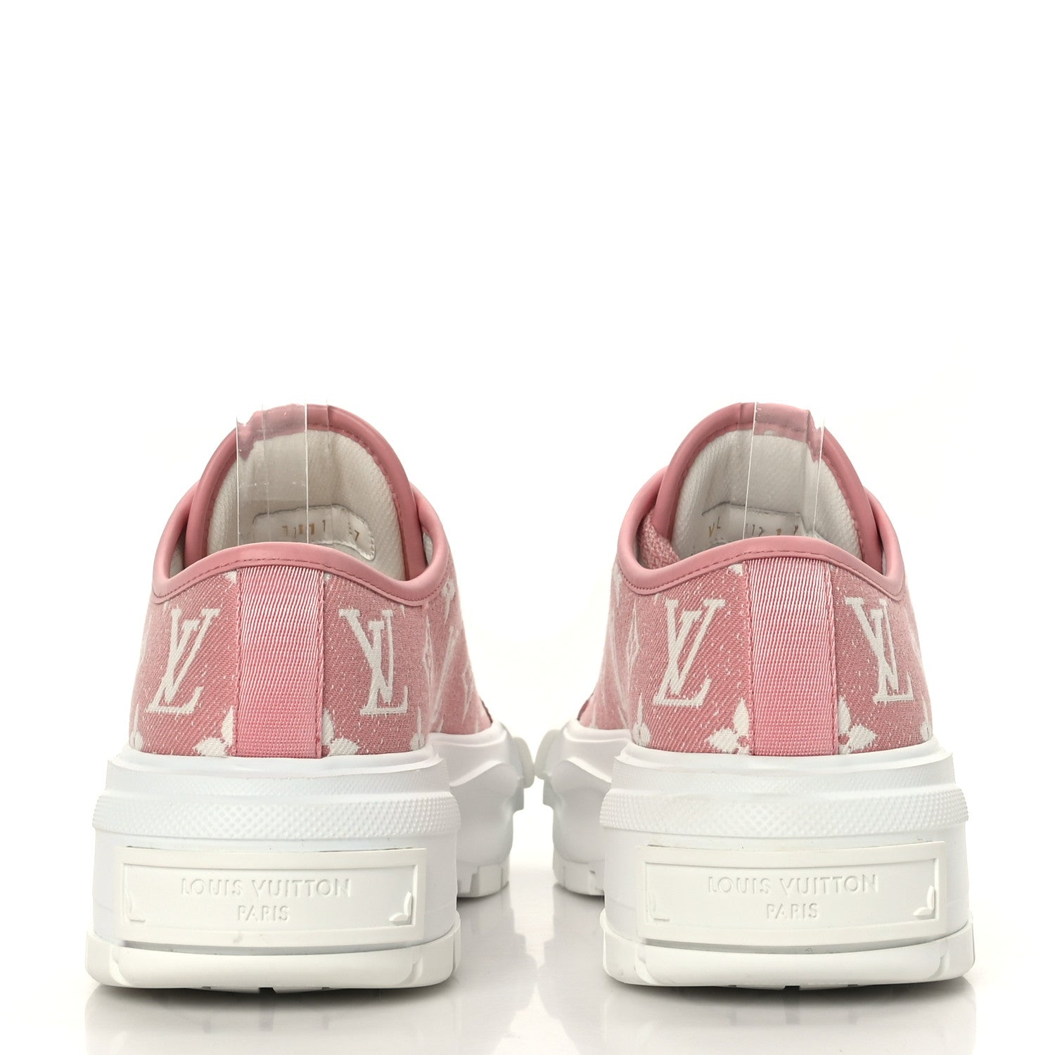 Louis Vuitton Denim Monogram Squad Sneakers 37 Pink 5 of 8