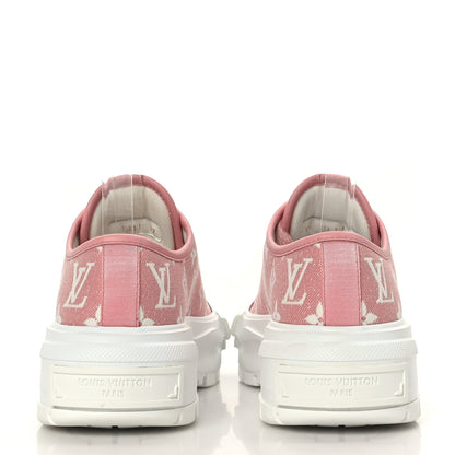 Louis Vuitton Denim Monogram Squad Sneakers 37 Pink 5 of 8