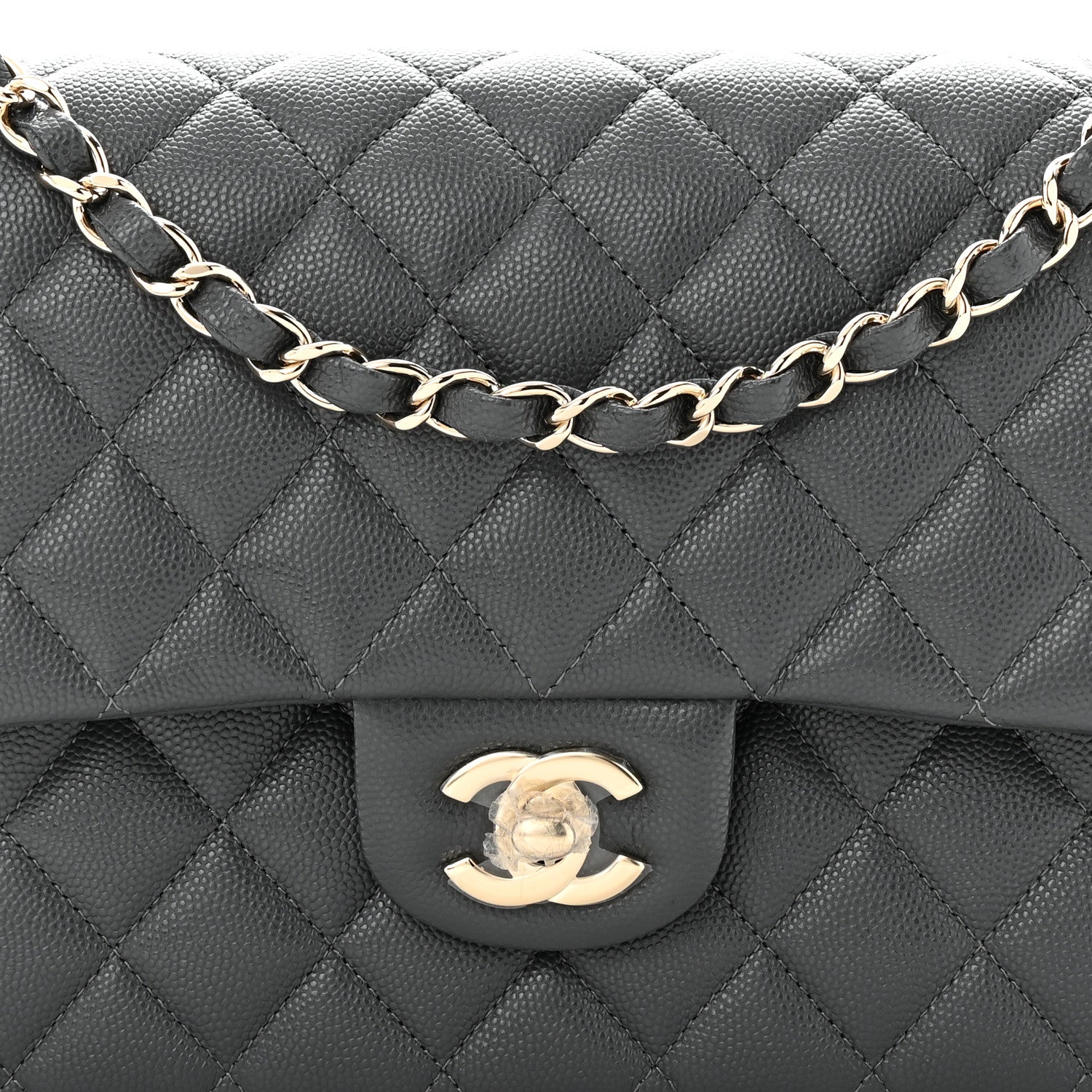 Chanel Caviar Quilted Medium Double Flap Dark Grey 8 of 11