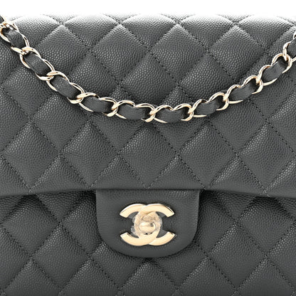 Chanel Caviar Quilted Medium Double Flap Dark Grey 8 of 11
