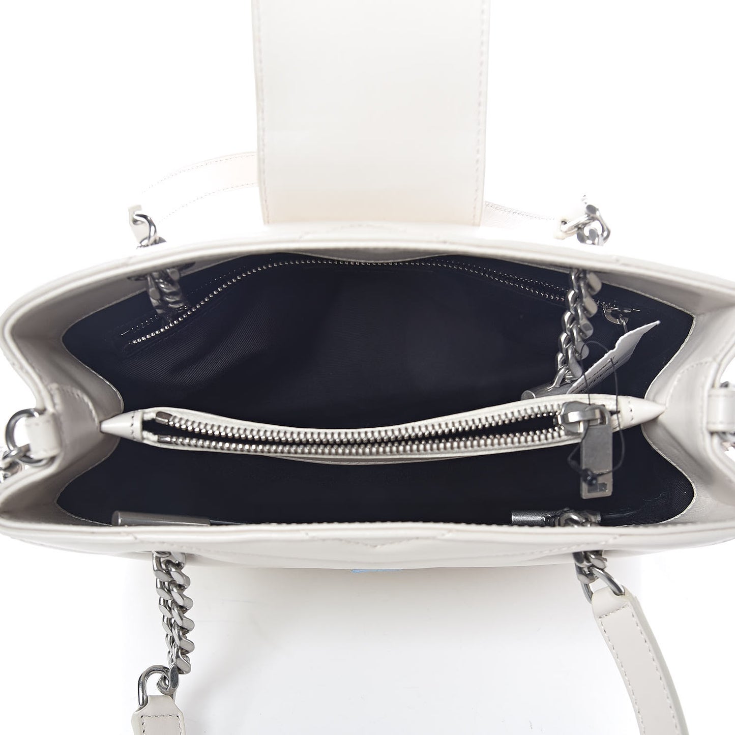 Calfskin Y Quilted Monogram Small Loulou Shopper Cream Souffle