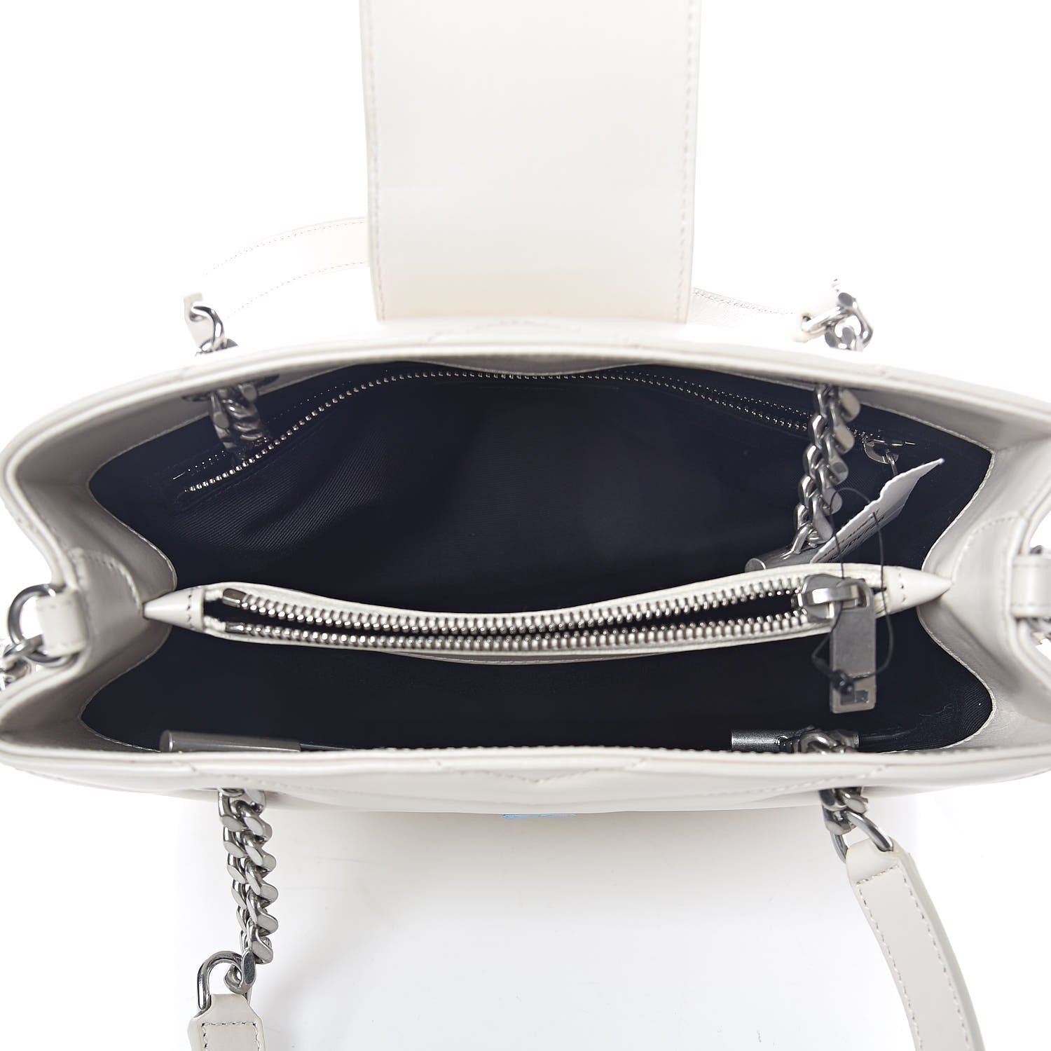 Saint Laurent Calfskin Y Quilted Monogram Small Loulou Shopper Cream Souffle 6 of 12