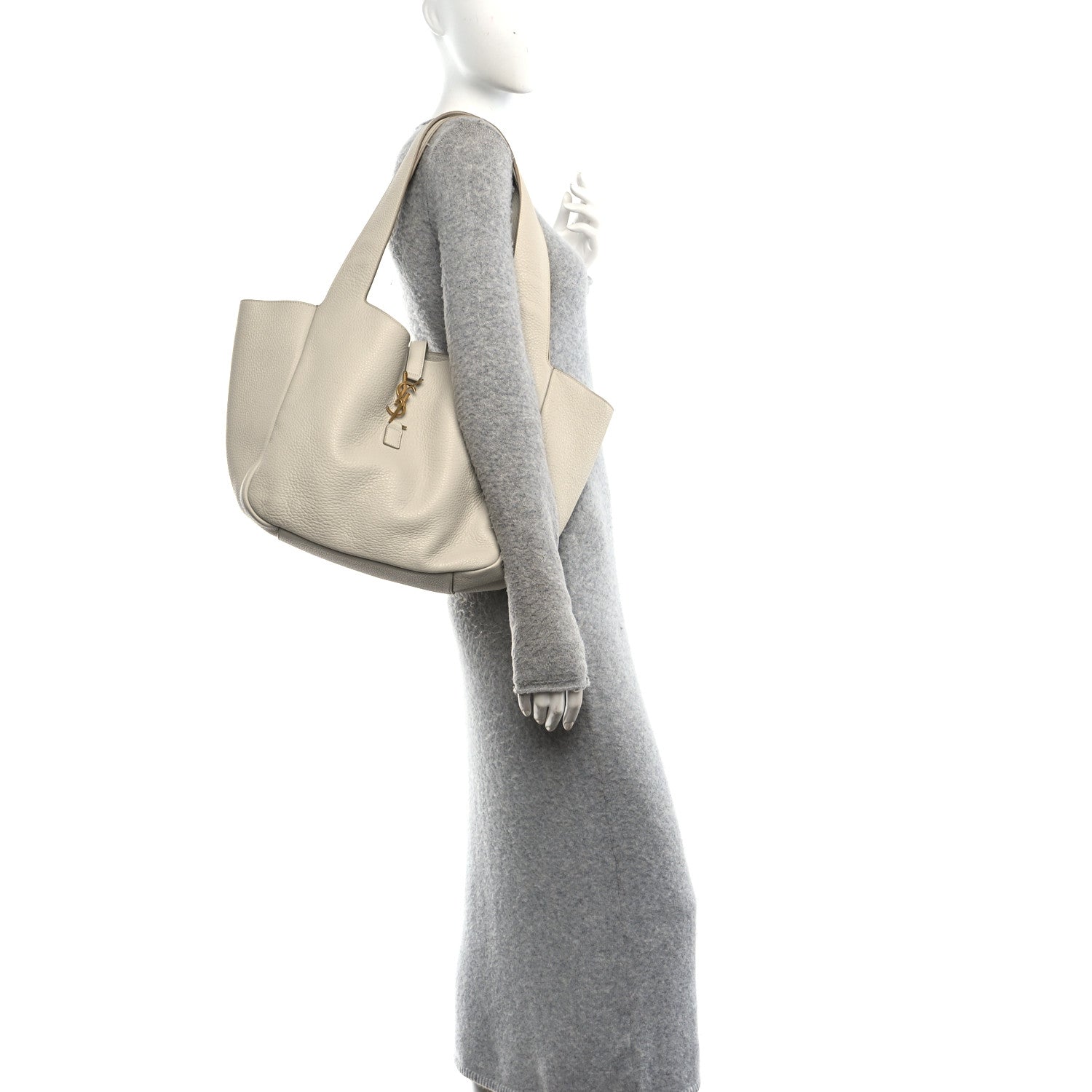 Saint Laurent Grained Deerskin Bea Tote Blanc Vintage 2 of 10