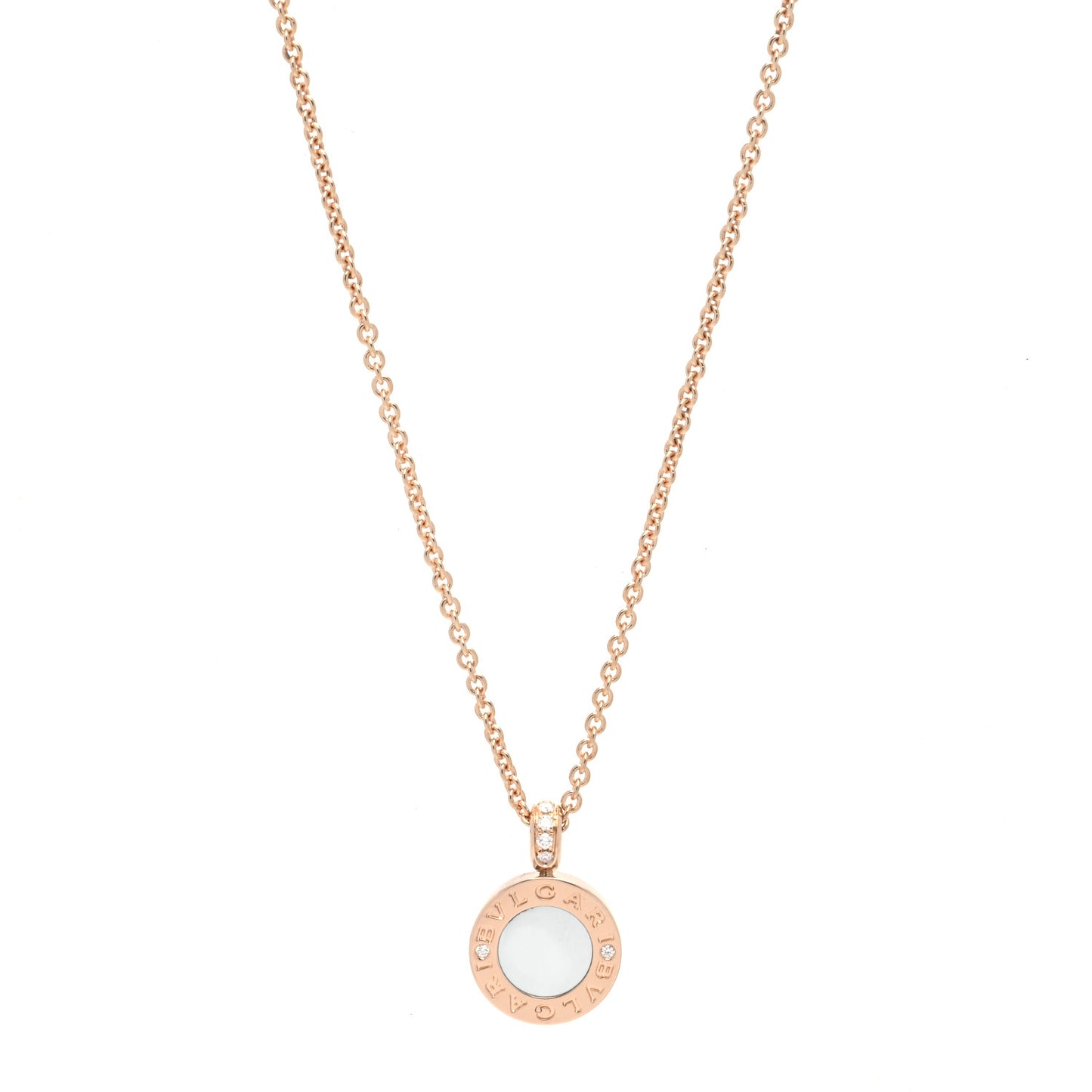 18K Rose Gold Diamond Black Onyx Mother of Pearl BVLGARI BVLGARI Pendant Necklace