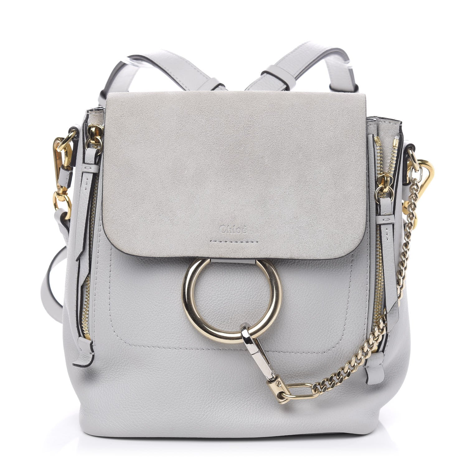 Chloe Suede Calfskin Small Faye Backpack Airy Grey 1 of 11