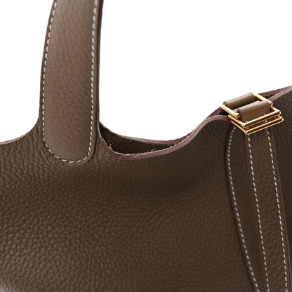 Hermes Taurillon Clemence Picotin Lock 22 MM Etoupe 11 of 12