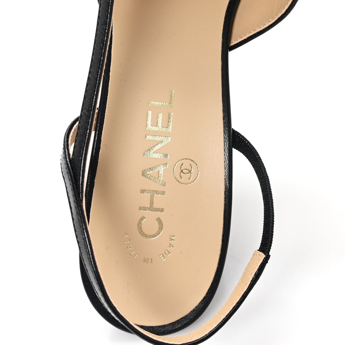 Lambskin Grosgrain Cap Toe CC Slingback Pumps 39 Black