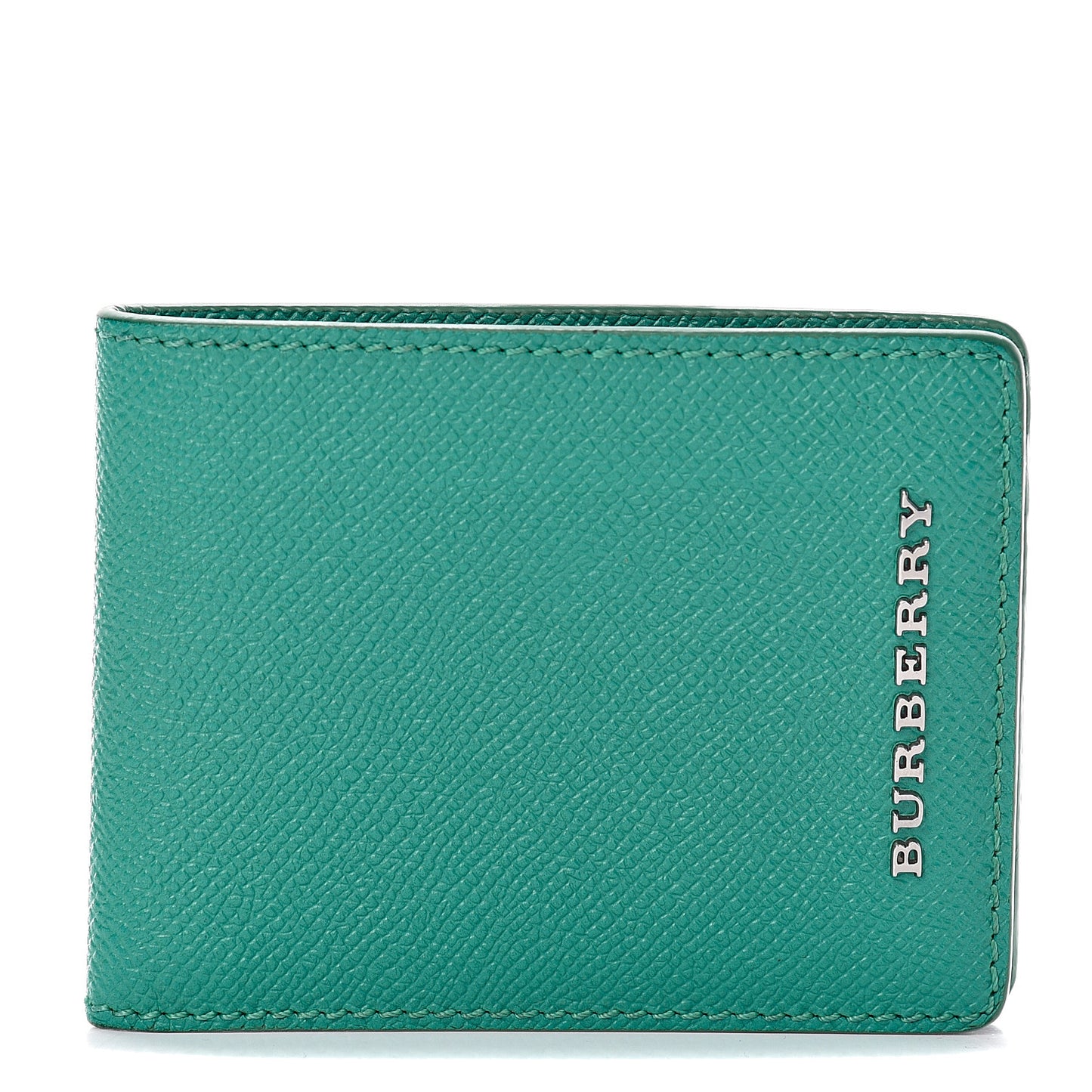 London Grainy Calfskin Bi-Fold Wallet Opal Green