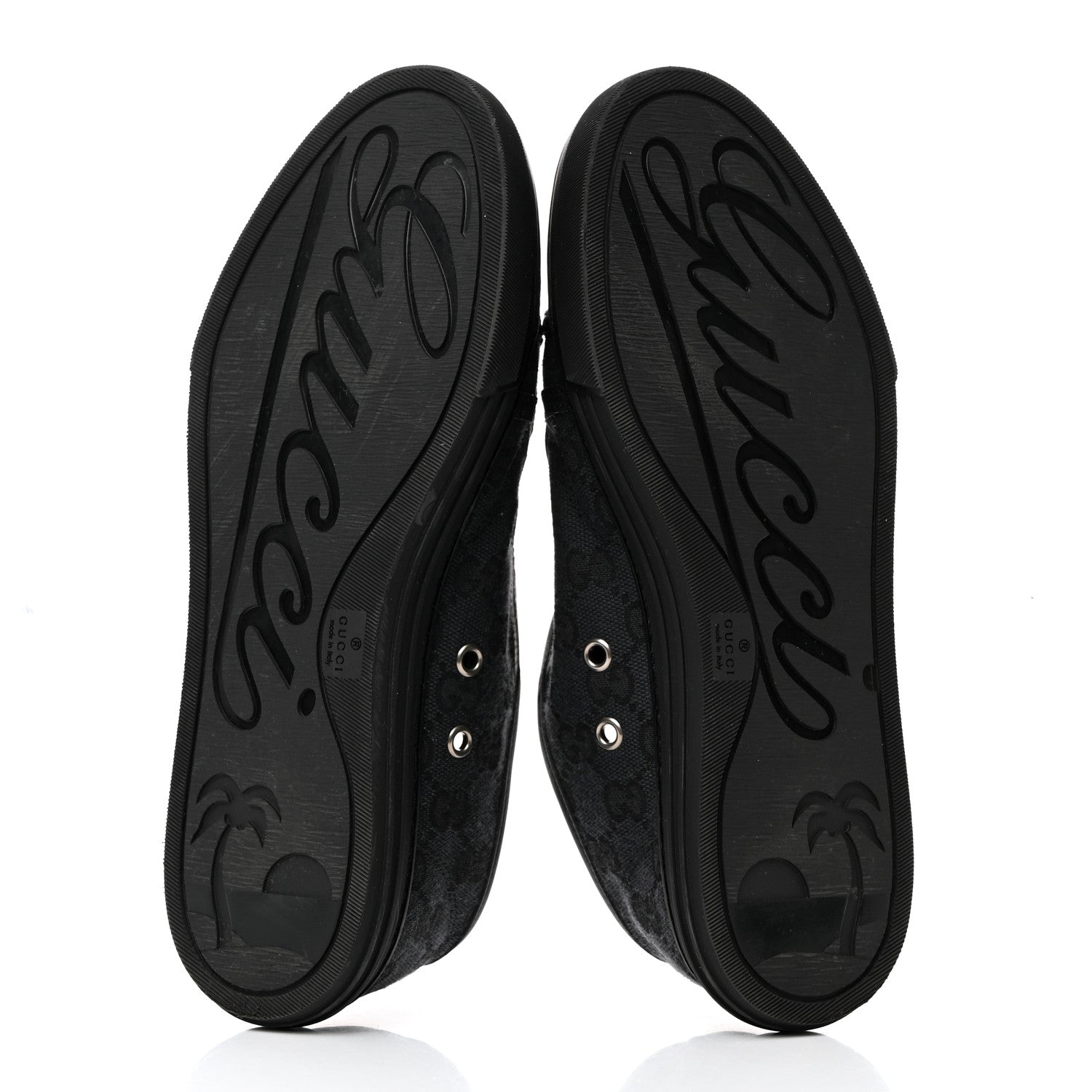 Gucci GG Monogram Calfskin Womens Low Top Sneakers 37.5 Piombo Black 5 of 8