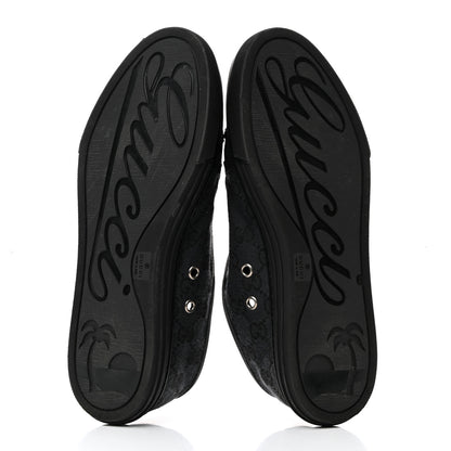Gucci GG Monogram Calfskin Womens Low Top Sneakers 37.5 Piombo Black 5 of 8