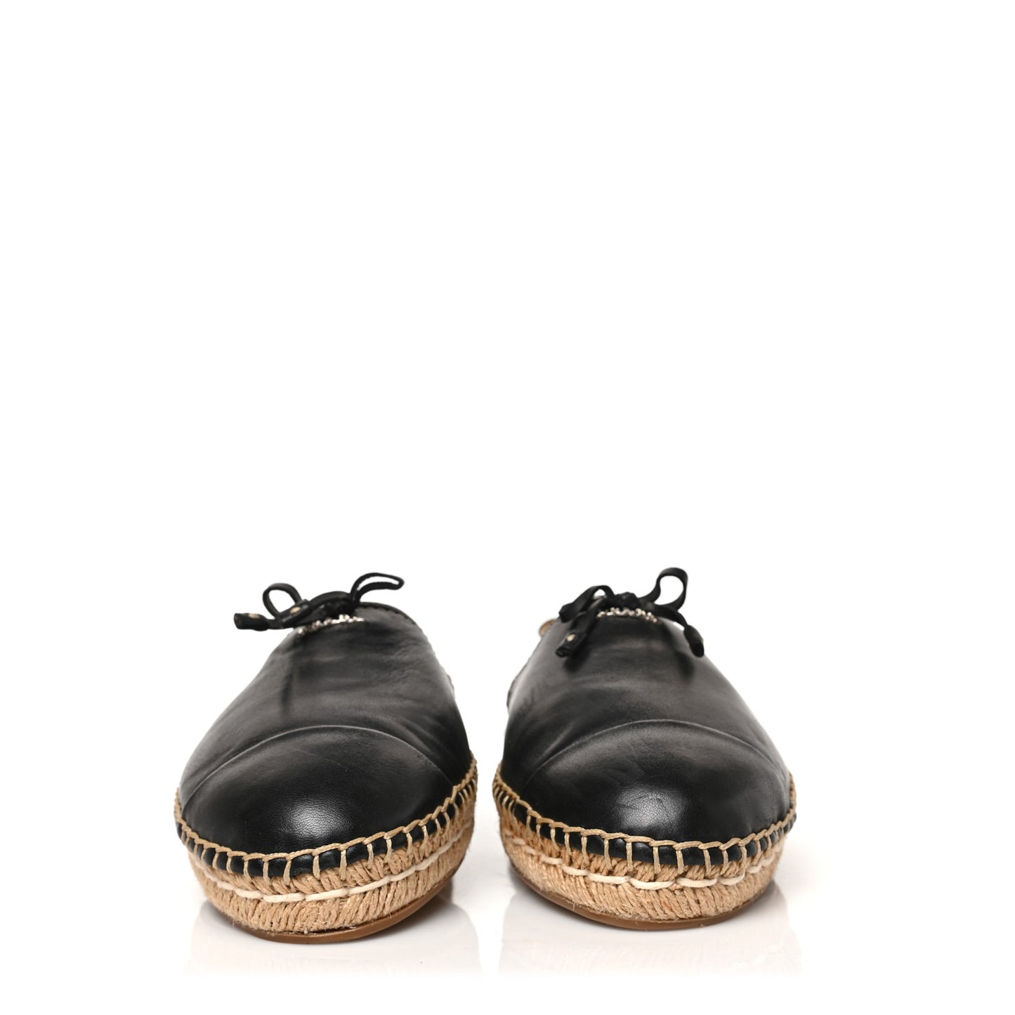 Nappa Logo Cap Toe 20mm Espadrilles 38.5 Black