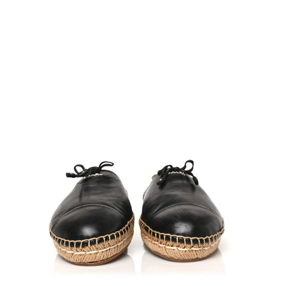 Prada Nappa Logo Cap Toe 20mm Espadrilles 38.5 Black 2 of 7