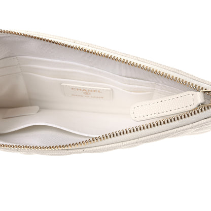 Chanel Caviar Quilted Cosmetic Case White 5 of 10